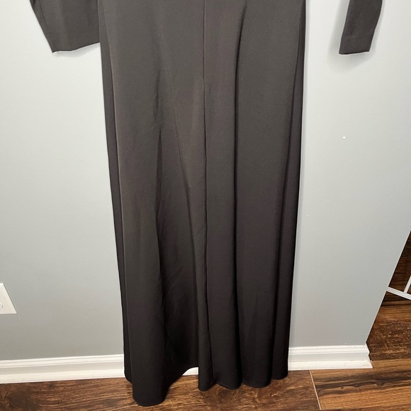 Kay Unger Margherita Stretch Crepe Walk Thru Jumpsuit Art Deco Beading - Picture 9 of 12